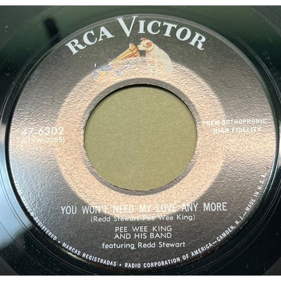 Pee Wee King Peek-A-Boo Waltz / You Won't Need My Love Any More 45 Country RCA - Picture 2 of 4